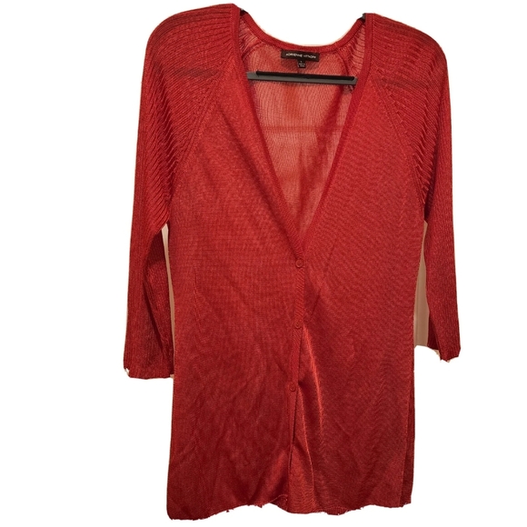 Adrienne Vittadini NWT Lightweight Red Cardigan Sweater Size XL - Picture 1 of 7